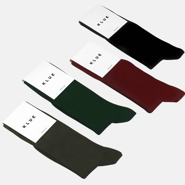 Klue gift bag organic solid socks x4 | EARTH - klueconcept