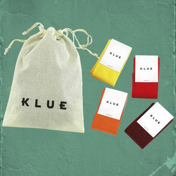 Klue gift bag organic solid socks x4 | FIRE - klueconcept