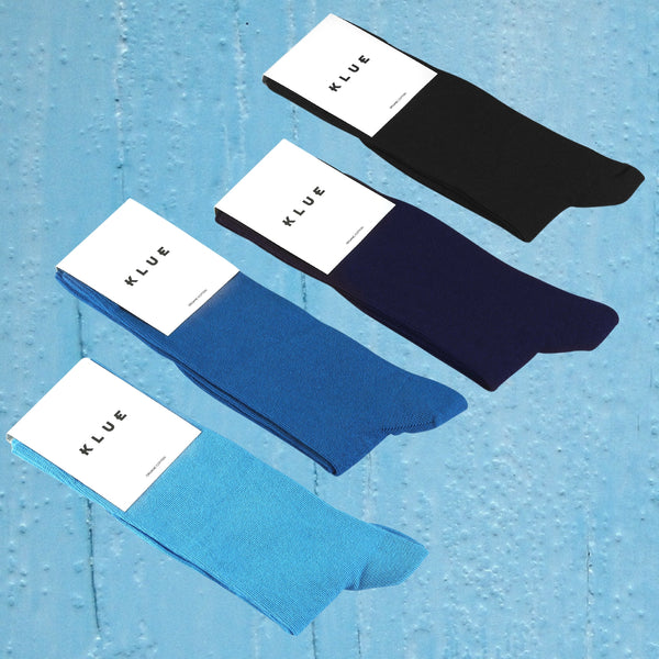 Klue gift bag organic solid socks x4 | WATER - klueconcept