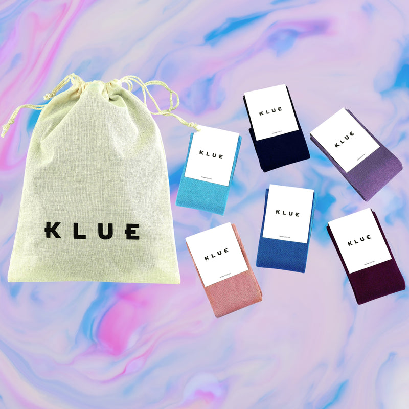 Klue gift bag organic solid socks x6 | SKY - klueconcept