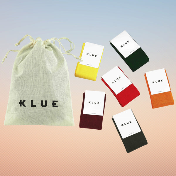 Klue gift bag organic solid socks x6 | SUNSET - klueconcept