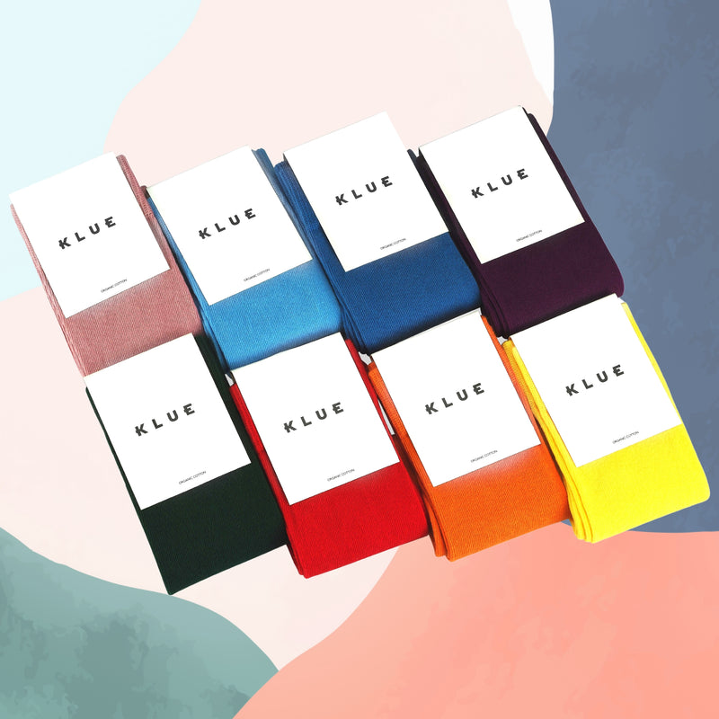 Klue gift bag organic solid socks x8 | RAINBOW - klueconcept